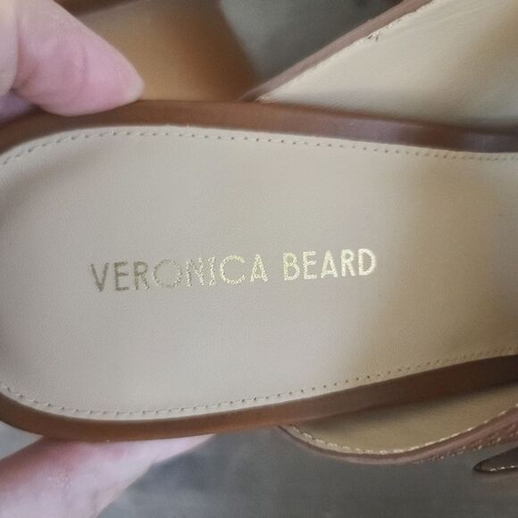VERONICA BEARD GARRICK DUAL BUCKLE PLATFORM SANDALS Brown Leather SIze 10 NEW - Picture 3 of 11
